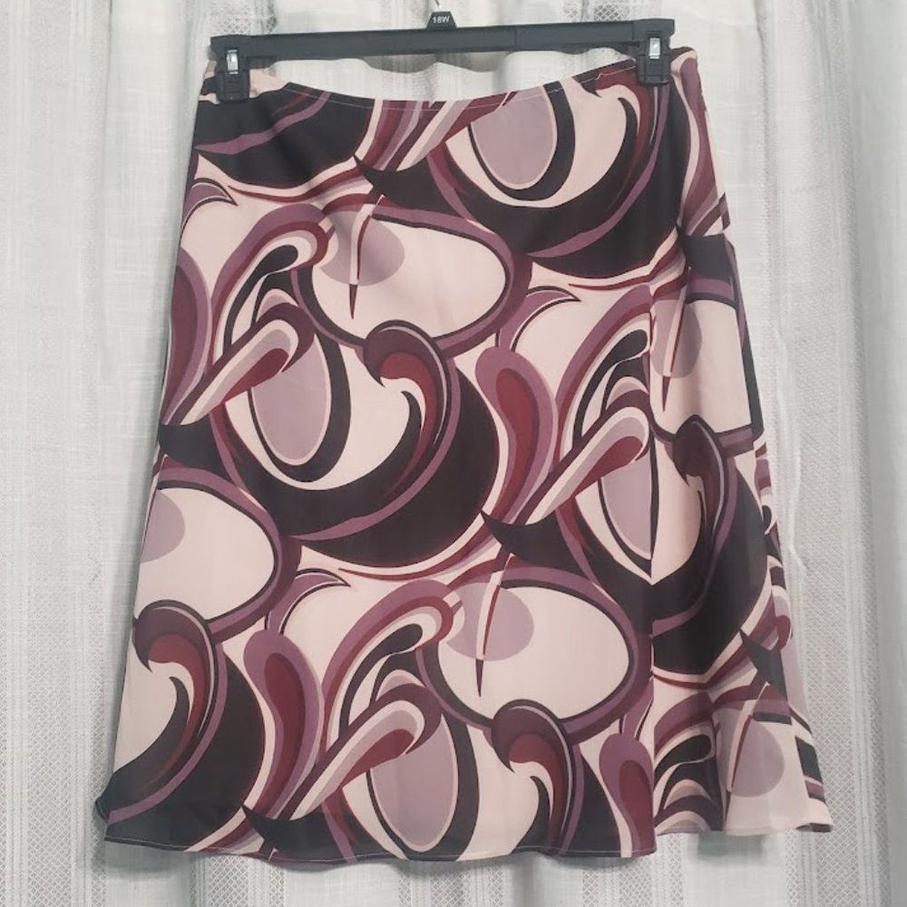 New York & Company Multicolored Patterned Skirt Size XL